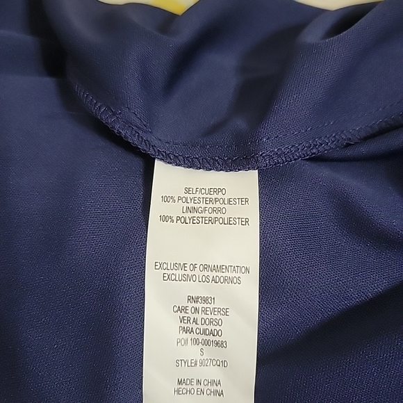 NWT Sequin Hearts Ladies Dress Size S Navy Blue Orange Green - Picture 8 of 13